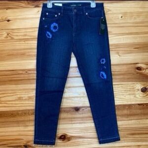 Lauren Ralph Lauren womens 4 petite embroidered Skinny crop Jeans nwt